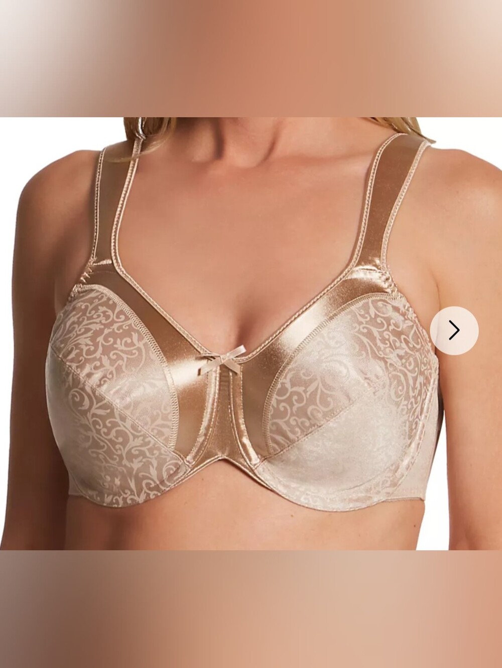 Bali Satin Tracings Minimizer Underwire Bra US 36DD New With Tags